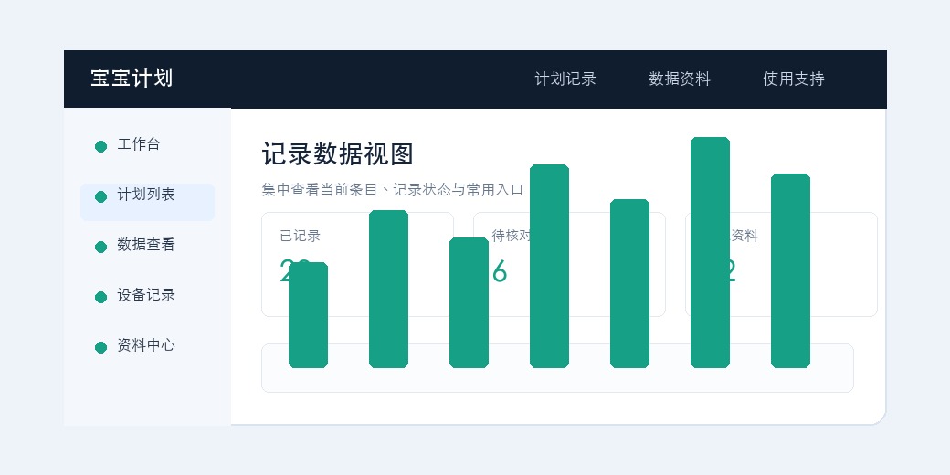 软件中的数据显示与校对界面示意