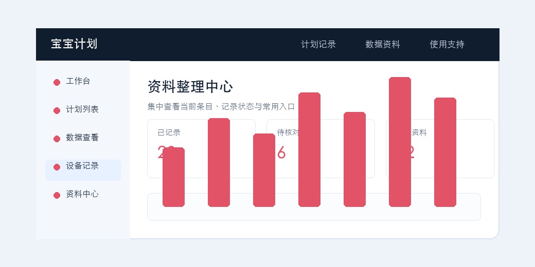 软件资料与本地记录的整理界面示意